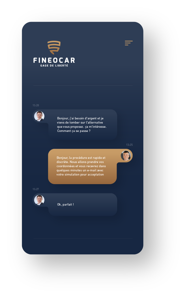 Fineocar, alternative au prêt sur gage pour un besoin d'argent en 24 heures